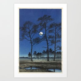 "Winter Moon at Toyamagahara" by Hasui Kawase, 1931 Art Print