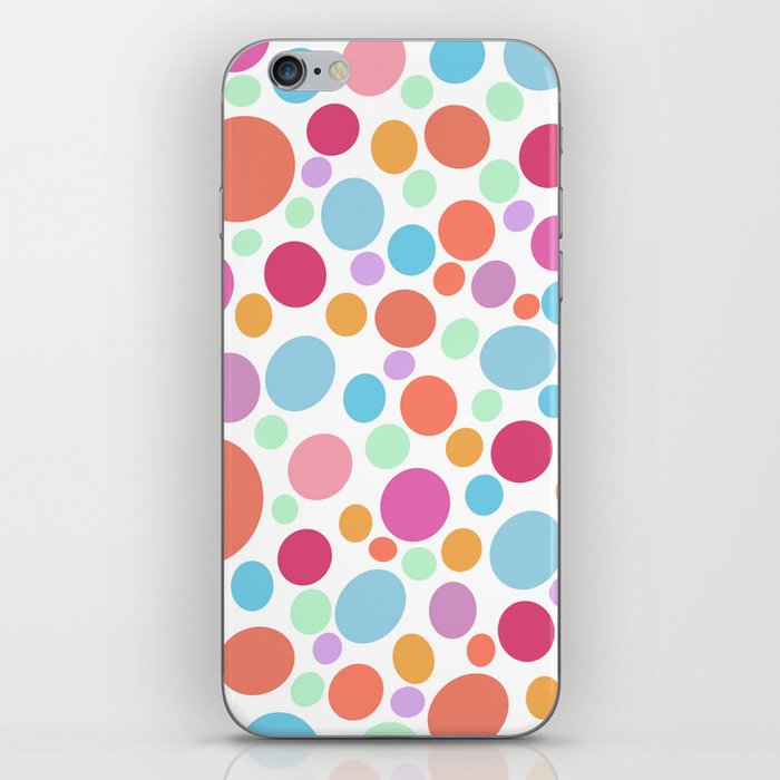 Polka Dot Power - White iPhone Skin