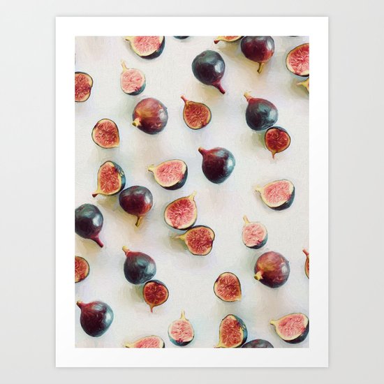 Fresh Figs on Linen Art Print