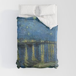 Starry Night Over The Rhone Painting Duvet Cover