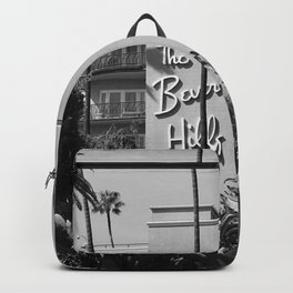 Beverly Hills Hotel, California black and white photograph / black and white photography Backpack | Oldhollywood, California, Beverlyhills, Hotel, Glamour, Hollywood, Mulhollanddrive, Palmtrees, Blackandwhite, Sunsetboulevard 