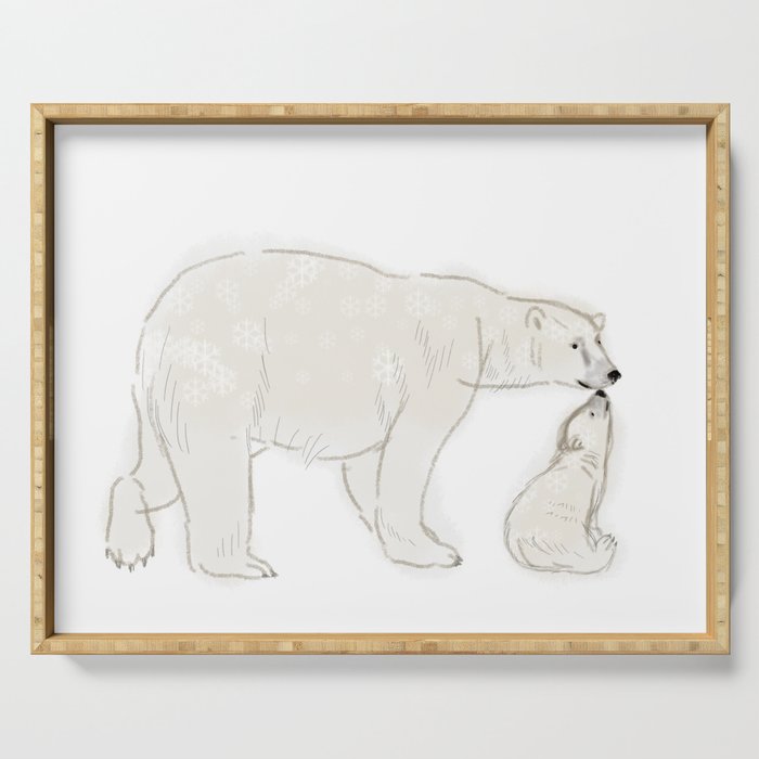 Polar Bear Mom & Cub Serving Tray