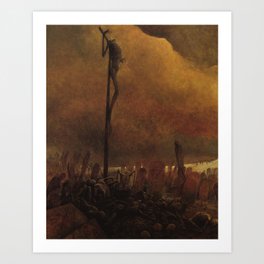 Untitled (Crucifixion), by Zdzisław Beksiński Art Print