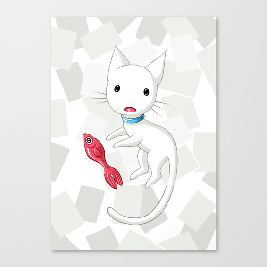 Cat and Fish Canvas Print