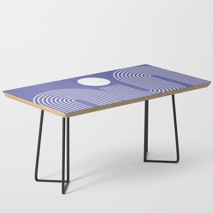 Geometric Lines in Sun Rainbow 3 (Very Purple Blue Peri) Coffee Table