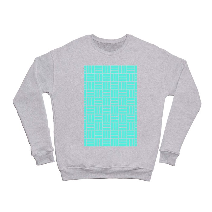 Basketweave (White & Turquoise Pattern) Crewneck Sweatshirt