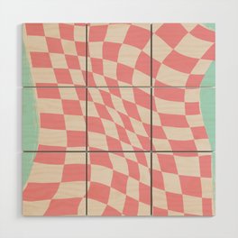 Pink checker fabric abstract Wood Wall Art