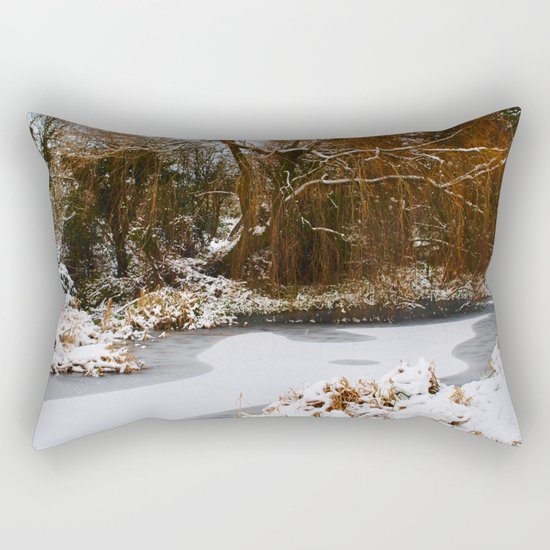 The Old Mill Stream in Winter Rectangular Pillow