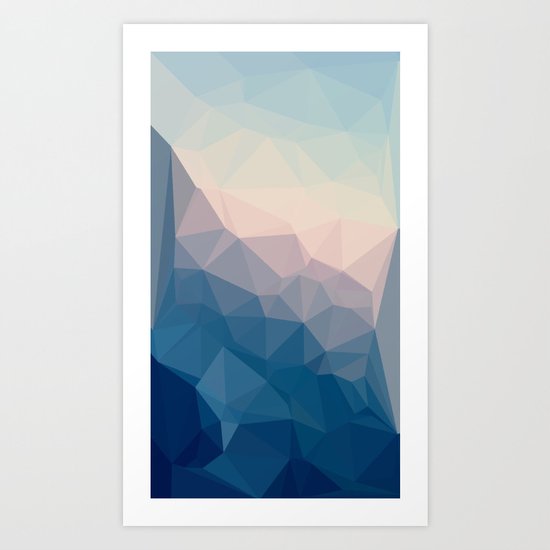 BE WITH ME - TRIANGLES ABSTRACT #PINK #BLUE #1 Art Print