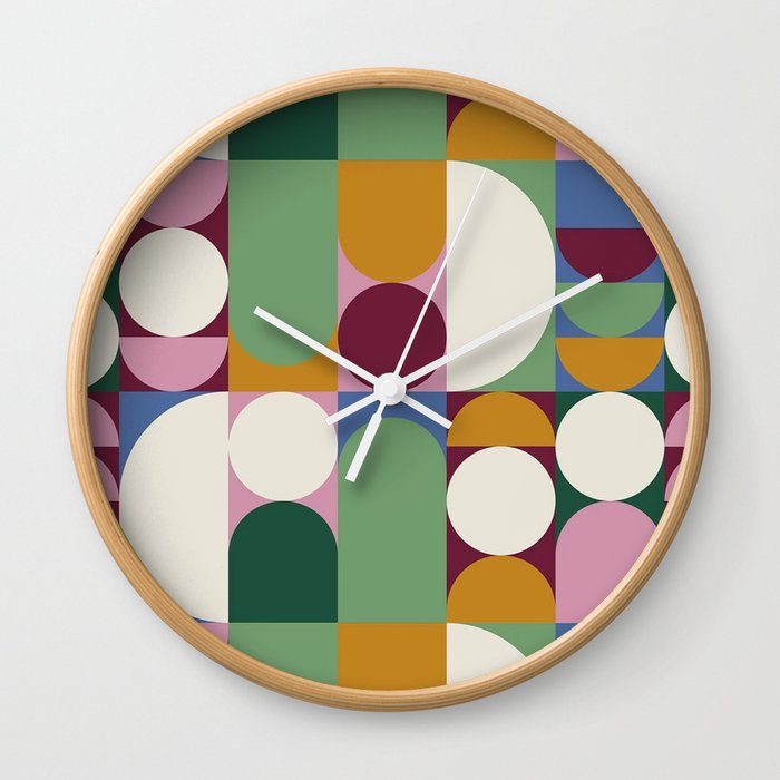 Retro Geometric Pattern Wall Clock