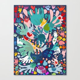 Flowers of Love Joyful Abstract Decorative Pattern Colorful  Canvas Print