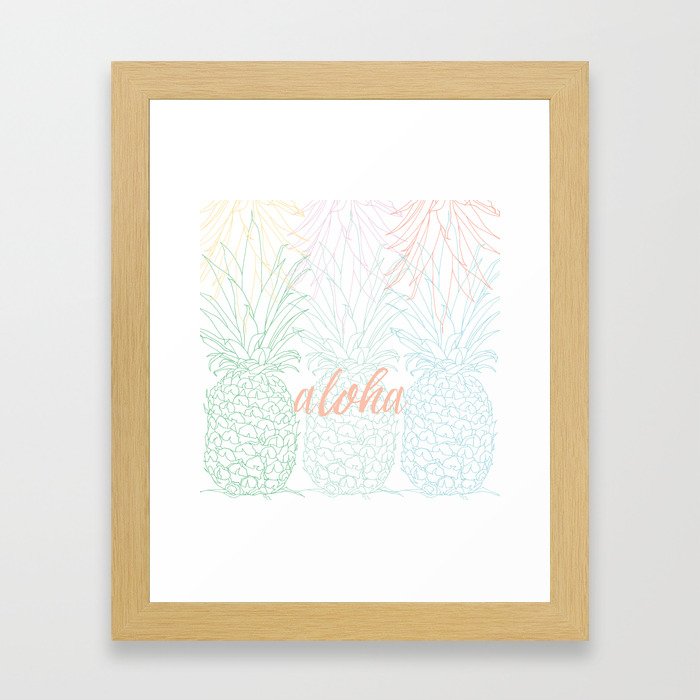 aloha pineapple sketch Framed Art Print