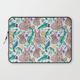 Spring Rabbits with Gold Clover Laptop Sleeve