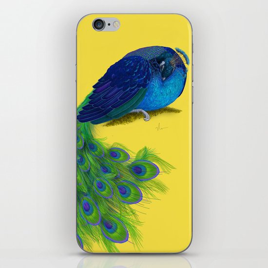 The Beauty That Sleeps - Vertical Peacock Painting iPhone & iPod Skin