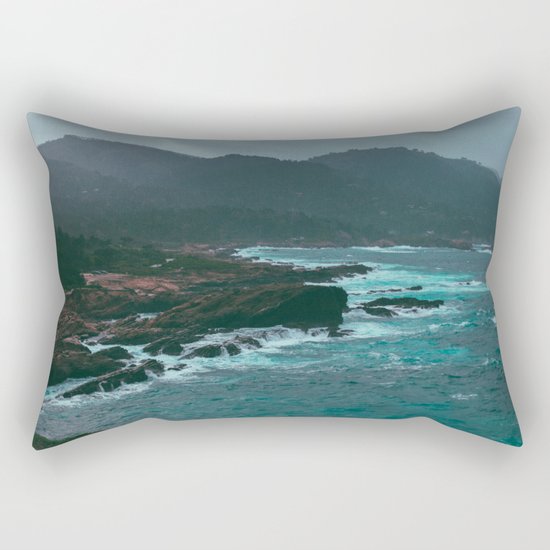 Big Sur Rocky Shore Rectangular Pillow