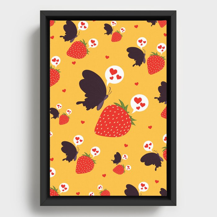 the death loves the strawberry Framed Canvas