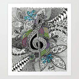 Musical Zentangle Art Print