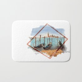 Venice San Marco Bath Mat | Watercolors, Traveldrawing, Italy, Venice, Gandola, Water, Canals, Sanmarco, Sketch, Classical 
