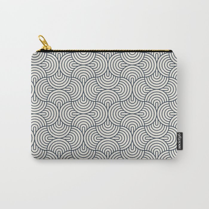 Geometric Ovals - Naval Blue Carry-All Pouch