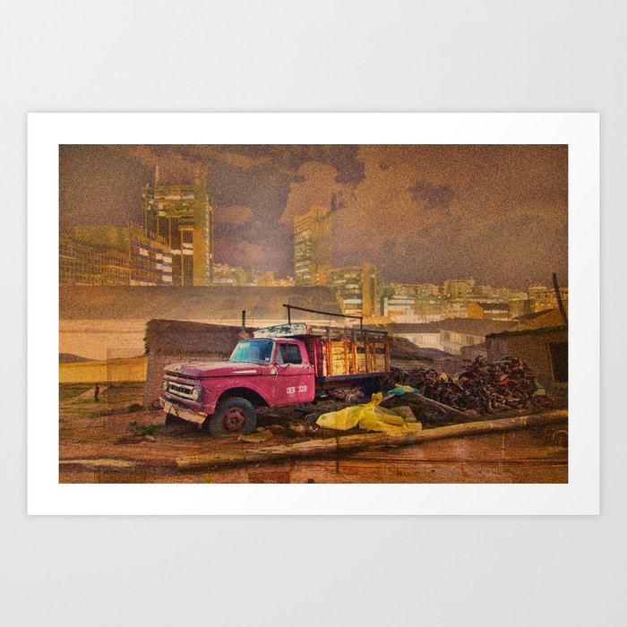 Broken Truck in the Atacama Desert / Bolivia / South America Art Print