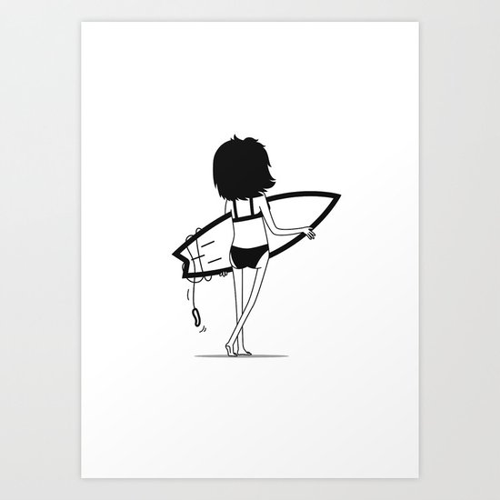 Surf chick Art Print