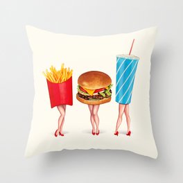 Combo Meal Pin-Ups Throw Pillow