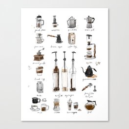 Coffee Brewing Methods Canvas Print