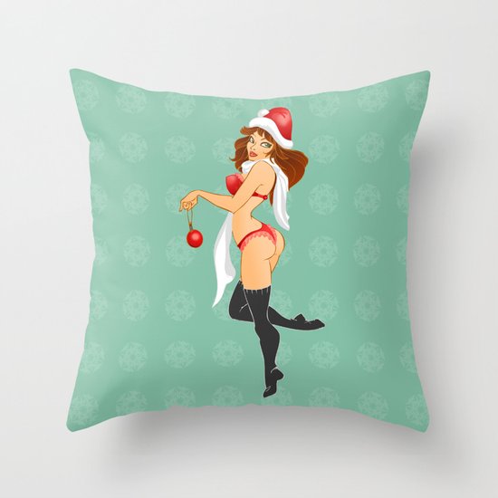 Xmas Girl Throw Pillow