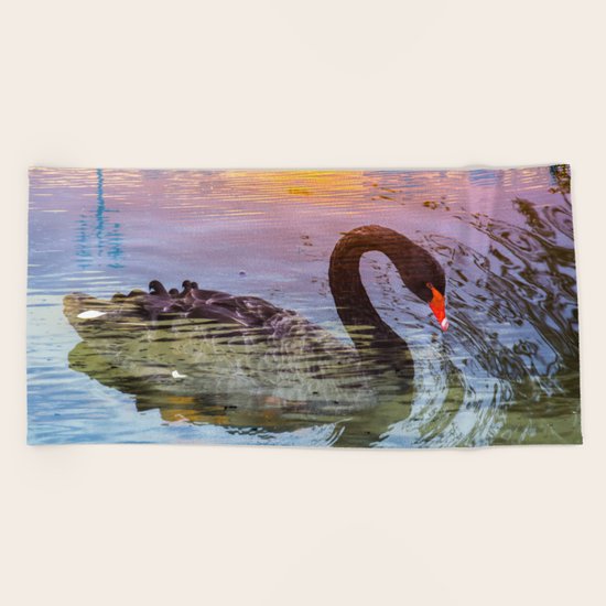 black Swan Beach Towel