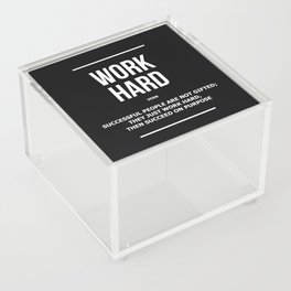 Work Hard Verb Motivational Inspirational Work Hard Play Harder Quote Acrylic Box