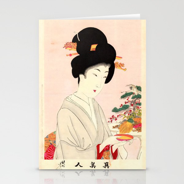 Bride and Nuptial Sake (Toyohara Chikanobu) Stationery Cards