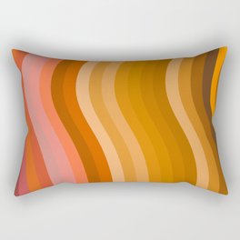 Groovy Wavy Lines in Retro 70s Colors Rectangular Pillow
