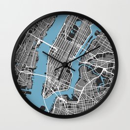 New York Map | BlackII | More Colors, Review My Collections Wall Clock