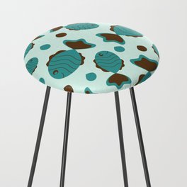 Marine pattern with fish Counter Stool