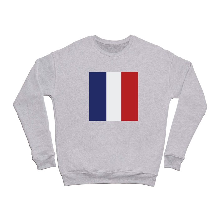 France Flag Print French Country Pride Patriotic Pattern Crewneck Sweatshirt