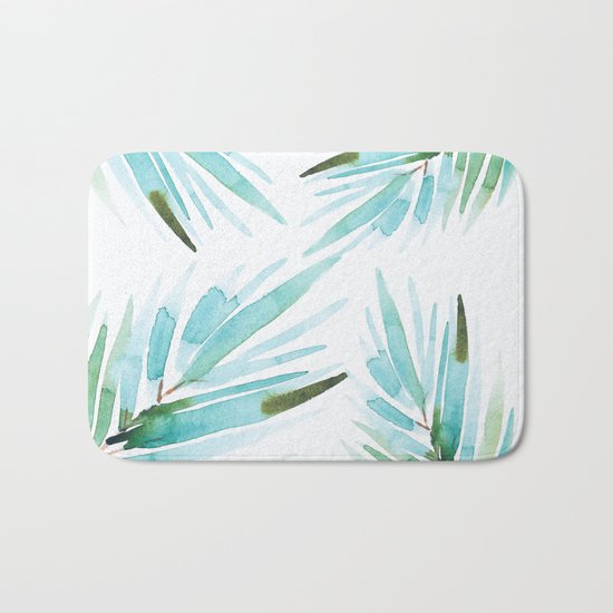 Palm tree leaves Bath Mat