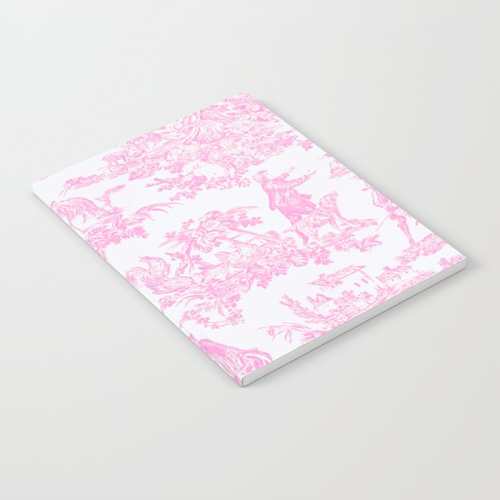 Pink Toile De Jouy Print Notebook
