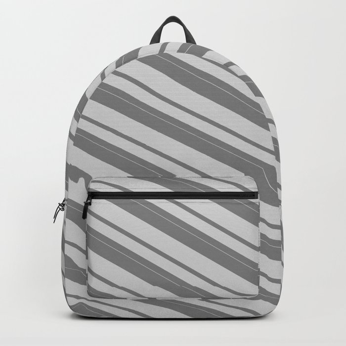 Grey & Light Grey Colored Lines/Stripes Pattern Backpack