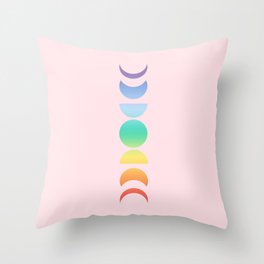 Not a Phase Moon Rainbow Throw Pillow