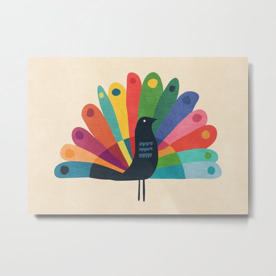 Whimsical Peacok Metal Print