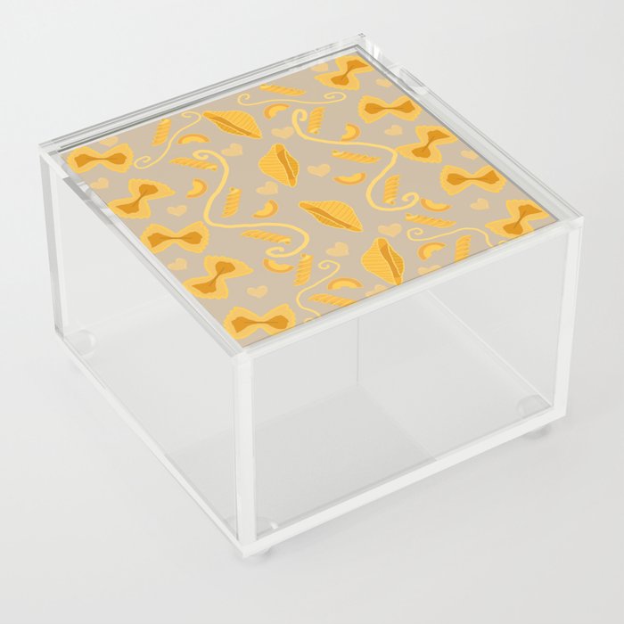 I Love Pasta Pattern Acrylic Box