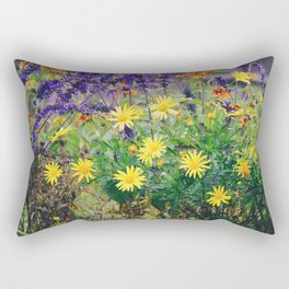 Spring colorful mix of aeshetic wildflowers Rectangular Pillow