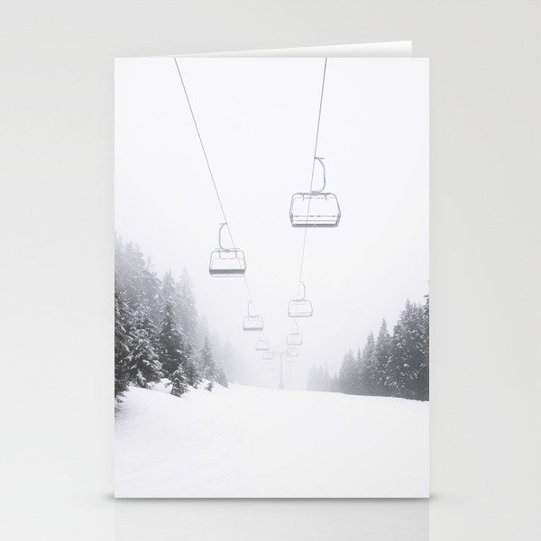 Winter Ski Lift - Chairlift  Stationery Cards