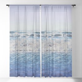Indigo Waves Sheer Curtain