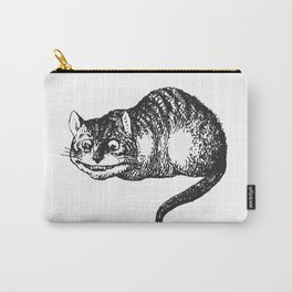 Cheshire Cat - Alice in wonderland Carry-All Pouch | Digital, Animal, Vintage, Graphicdesign, Black and White 