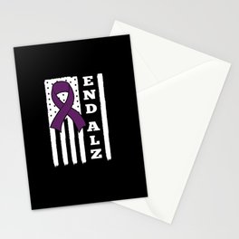Flag End Alzheimer Alzheimer's Awareness Stationery Card