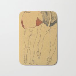Egon Schiele "Two standing semi-nude females" Badematte