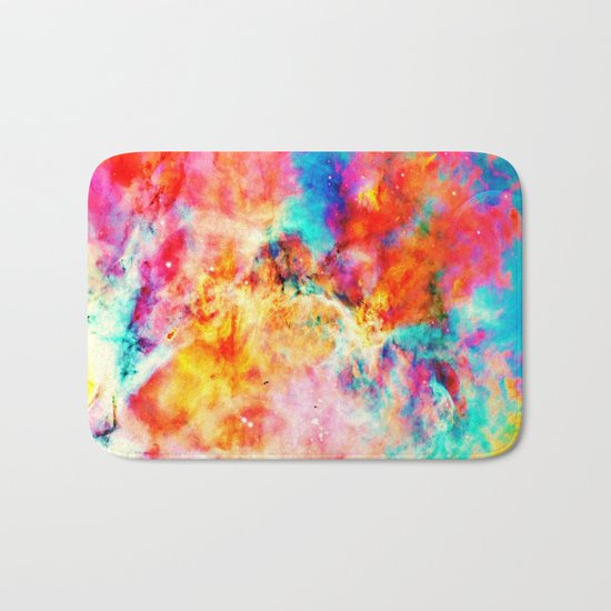 Colorful Abstract Nebula Bath Mat