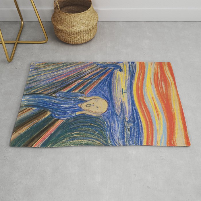 Edvard Munch "The Scream" (1895)(pastel) Rug by Alexandra_Arts Society6