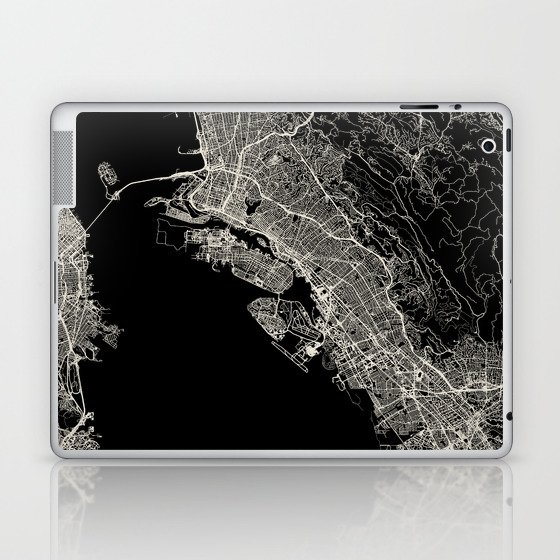 OAKLAND - City Map - Minimal Aesthetic Laptop & iPad Skin